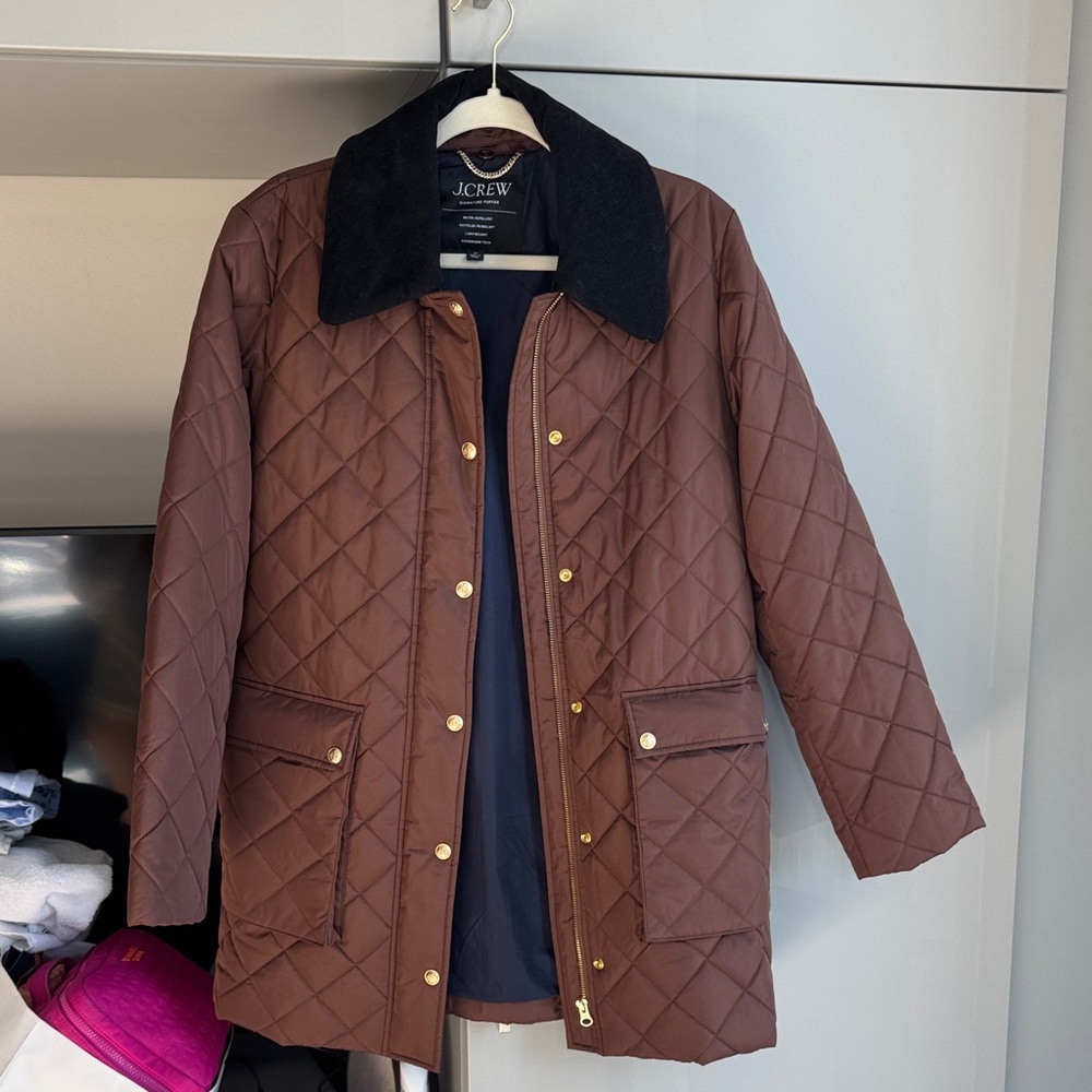 J. Crew Women's Chocolate Brown Quilted Utility Jacket